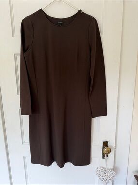 Talbots Chocolate Brown Long Sleeve Dress